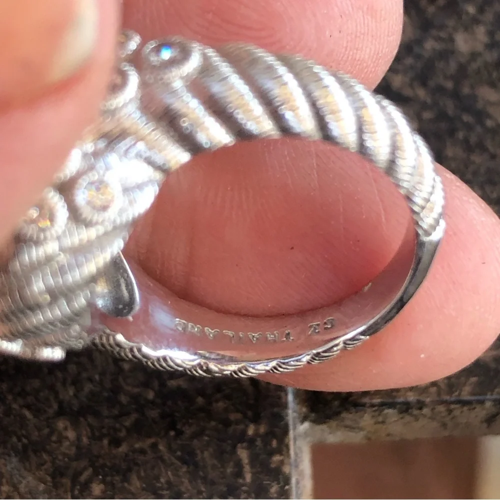 Judith Ripka Sterling Diamonique  Doublet Ring 8